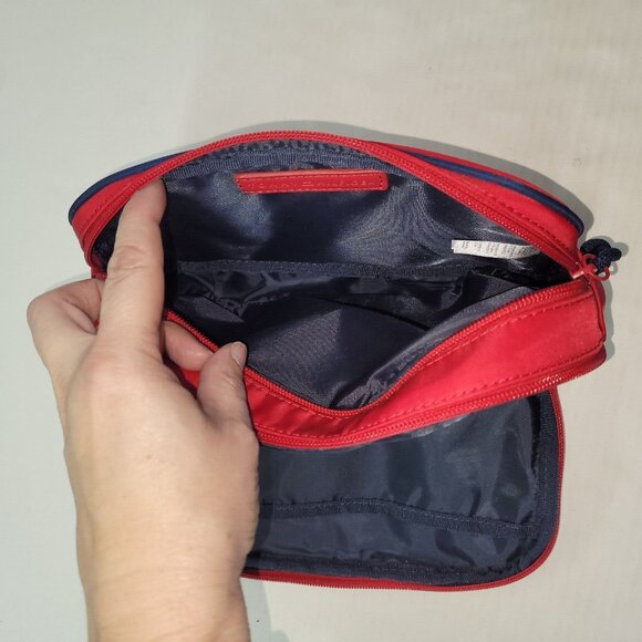Tommy Bahama Dopp Kit‎ Cosmetic Bag Travel Red Spellout Nylon Zip Around Unisex - Picture 6 of 12